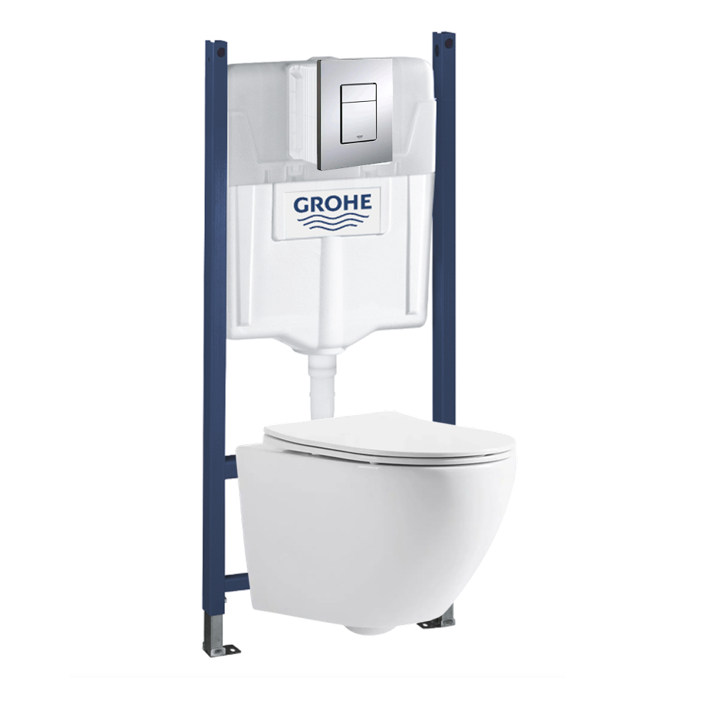 Комплект інсталяції Grohe Rapid SL (38840000) з унітазом Devit Universal (3020162) та кнопкою Skate Cosmopolitan (38732000)