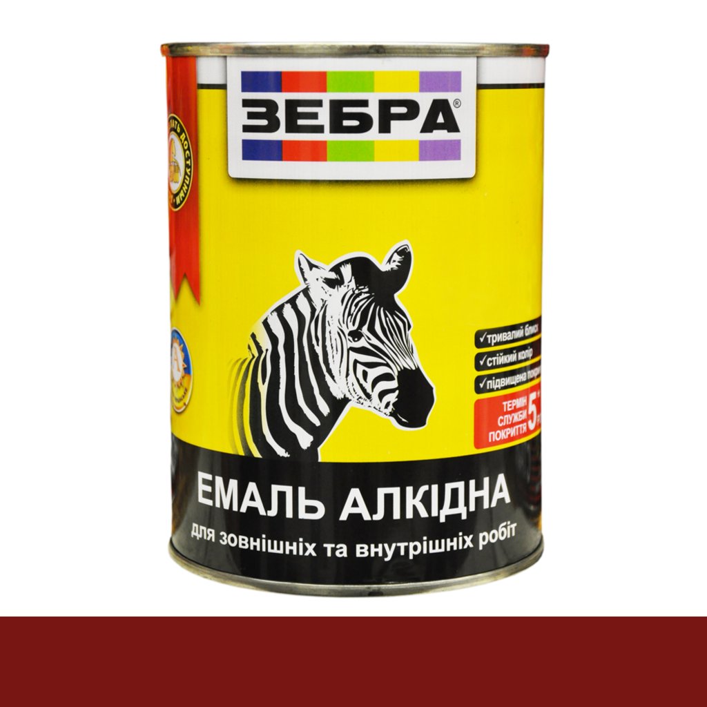 Эмаль алкидная Зебра ПФ-116 темно-вишневая 0.9 кг - придбати в інтернет ...