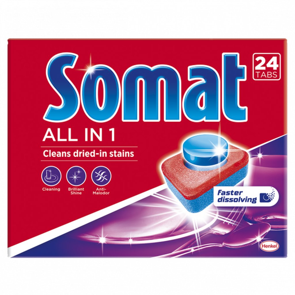 Фото - Таблетки для посудомийки Somat Таблетки для посудомийної машини  All in 1 24 шт 2366813 
