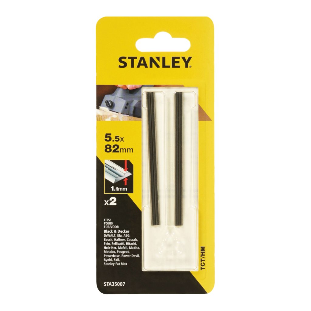 Фото - Прочий ручной инструмент Stanley Ножі для рубанка  82х5.5х1.1 мм 2 шт STA35007 