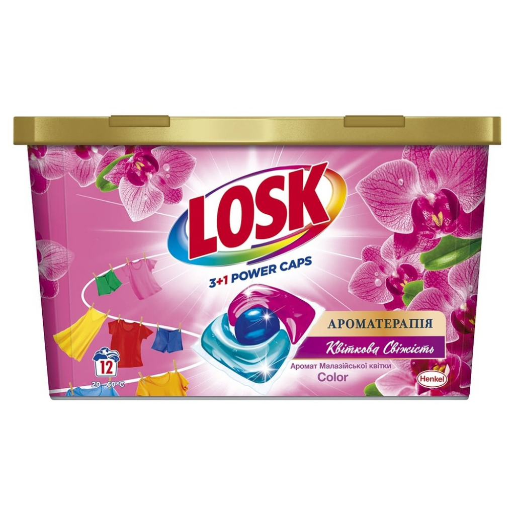 Photos - Laundry Detergent Losk Капсули для прання  Тріо-капсули Аромотерапія Ефірні олії та малайзійс 