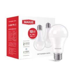 Фото - Лампочка Maxus Лампа LED A60 10W 4100K 220V E27  2-LED-776 (2шт)