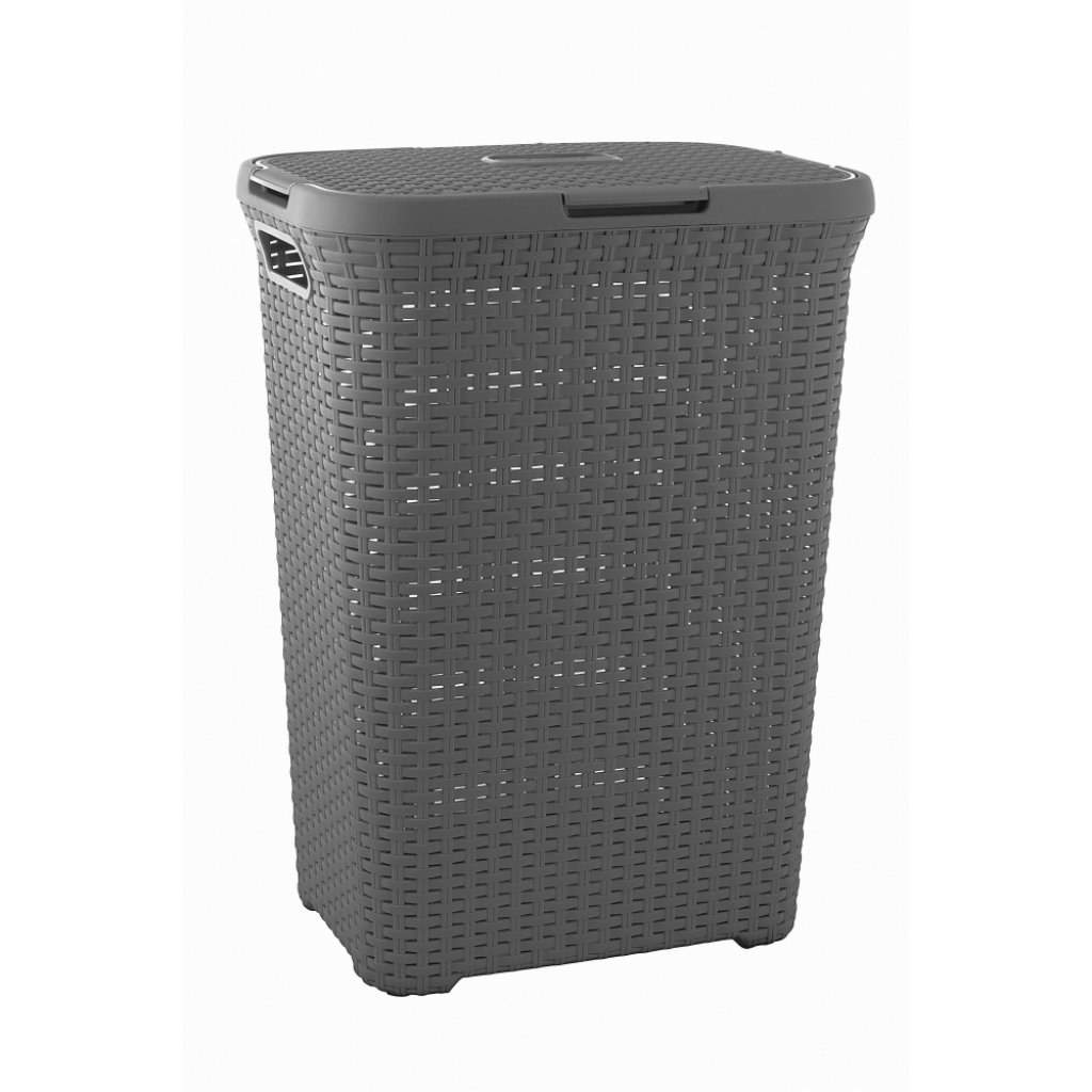 Кошик для білизни прямокутний з кришкою Curver Rattan Style 615х341х448 ...