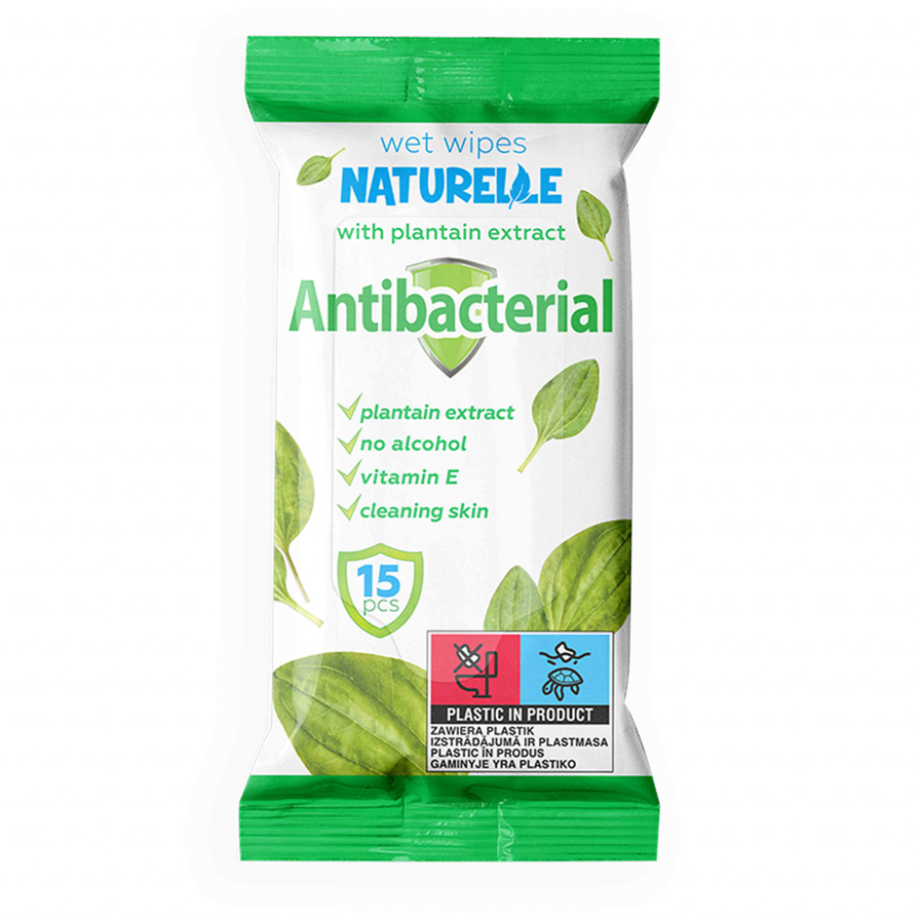 Серветки вологі Naturelle antibacterial подорожник 15 шт (4820207590175)