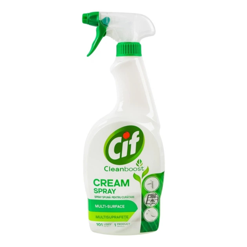 Крем-спрей для чищення різних видів поверхонь Cif Cleanboost Cream Spray 700 мл