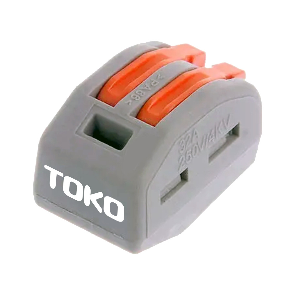 Клема швидкозатискна Toko PCT-212 2-контактна для розподільчих коробок 0.08-2.5 мм2 / 4мм2 (175461)